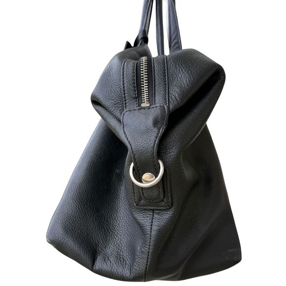 Kenneth Cole Black Leather Duffel Bag Weekender – 20” Travel Tote w/ Lock & Key - Picture 2 of 5